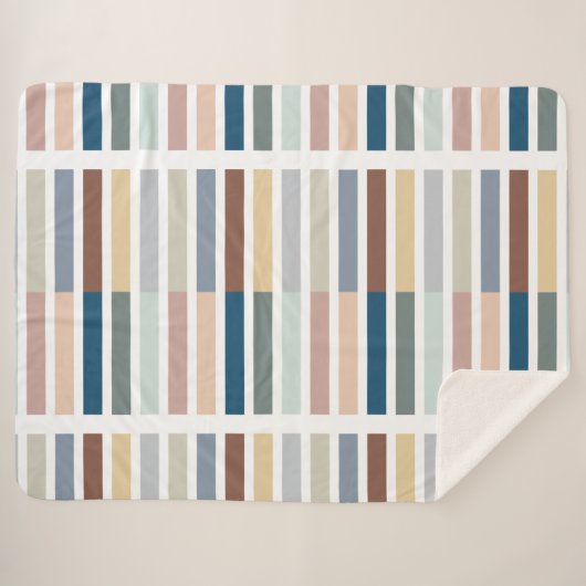 Moderne kleurenblok Abstract gestreept aarde Sherpa Deken (Voorkant (horizontaal))