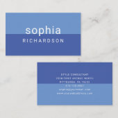 Moderne kleurenblok | Blauw Visitekaartje (Voorkant / Achterkant)
