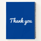 Moderne kleurenblok Blue Black White Gratitude Notitieboek (Achterkant)