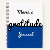 Moderne kleurenblok Blue Black White Gratitude Notitieboek (Voorkant)