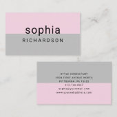 Moderne kleurenblok | Blush roze en grijs Visitekaartje (Voorkant / Achterkant)