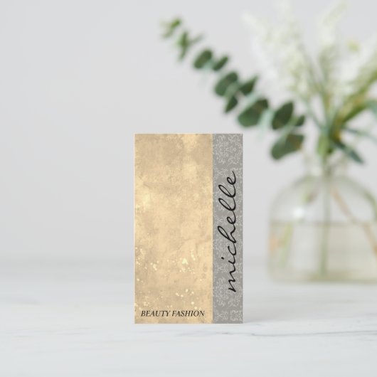 Moderne kleurenblok | Grunge Damask Patroon Visitekaartje (Staand voorkant)