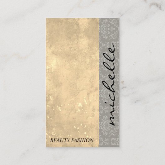 Moderne kleurenblok | Grunge Damask Patroon Visitekaartje (Voorkant)
