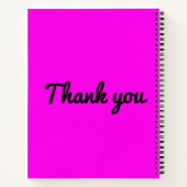 Moderne kleurenblok Hot Pink Black White Gratitude Notitieboek (Achterkant)