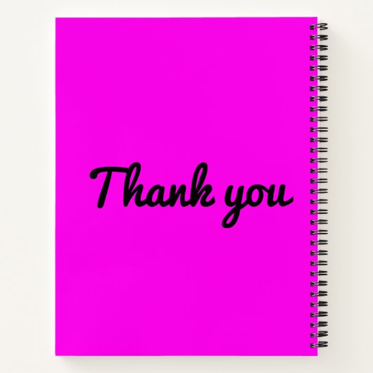 Moderne kleurenblok Hot Pink Black White Gratitude Notitieboek (Achterkant)