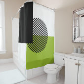 Moderne kleurenblok met ronde cirkel, lichtgroen z douchegordijn (In situ)