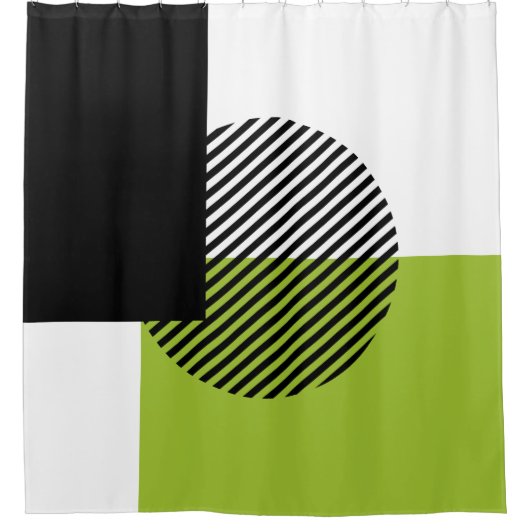 Moderne kleurenblok met ronde cirkel, lichtgroen z douchegordijn (Voorkant)