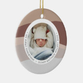 Moderne kleurenblok Mijn eerste kerstblauwe muis Keramisch Ornament (Rechts)