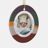 Moderne kleurenblok Mijn eerste kerstkleurrijke ke Keramisch Ornament (Rechts)