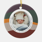 Moderne kleurenblok Mijn eerste kerstkleurrijke ke Keramisch Ornament (Voorkant)