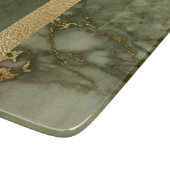 Moderne kleurenblok Olive Green Gold Foil marmer Snijplank (Hoek)