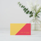 Moderne kleurenblok - roodgele sociale media visitekaartje (Staand voorkant)