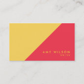 Moderne kleurenblok - roodgele sociale media visitekaartje (Voorkant)