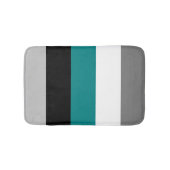 Moderne kleurenblok Stripes Blauwgroen blauw grijs Badmat (Voorkant)