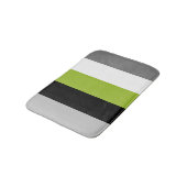 Moderne kleurenblok Stripes Lime Green Grey Black Badmat (Gekanteld)