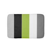 Moderne kleurenblok Stripes Lime Green Grey Black Badmat (Voorkant)