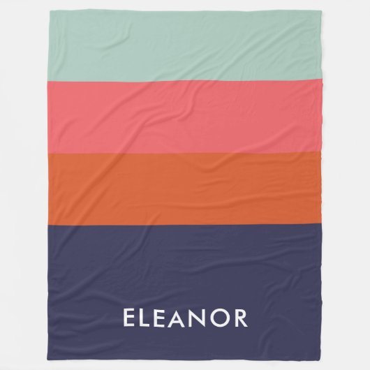 Moderne kleurenblokbreedtes op maat fleece deken (Voorkant)