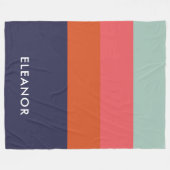 Moderne kleurenblokbreedtes op maat fleece deken (Voorkant (Horizontaal))