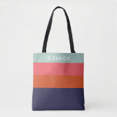 Moderne kleurenblokbreedtes op maat tote bag (Voorkant)