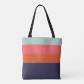Moderne kleurenblokbreedtes op maat tote bag (Achterkant)