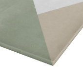 Moderne kleurenblokdriehoeken Sage Green Beige Snijplank (Hoek)