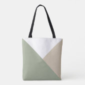 Moderne kleurenblokdriehoeken Sage Green Beige Tote Bag (Achterkant)