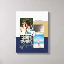 Moderne kleurenblokfamilie foto collage Canvas Pri