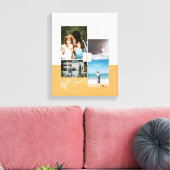 Moderne kleurenblokfamilie fotocollage canvas afdruk (Insitu (Woonkamer))