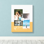 Moderne kleurenblokfamilie fotocollage canvas afdruk (Insitu (Houten vloer))