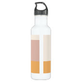 Moderne kleurenblokfamilie fotocollage waterfles  (Achterkant)