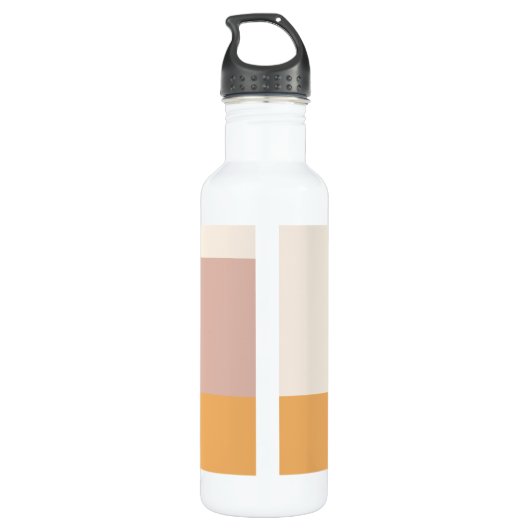 Moderne kleurenblokfamilie fotocollage waterfles  (Achterkant)