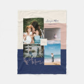 Moderne kleurenblokfotocollage voor moeder fleece deken (Voorkant)