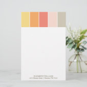 Moderne kleurenblokken briefpapier (Staand voorkant)