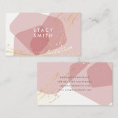 Moderne kleurenblokken en gouden spatter visitekaartje (Voorkant / Achterkant)