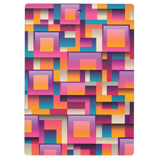 Moderne kleurenblokken klembord (Achterkant)