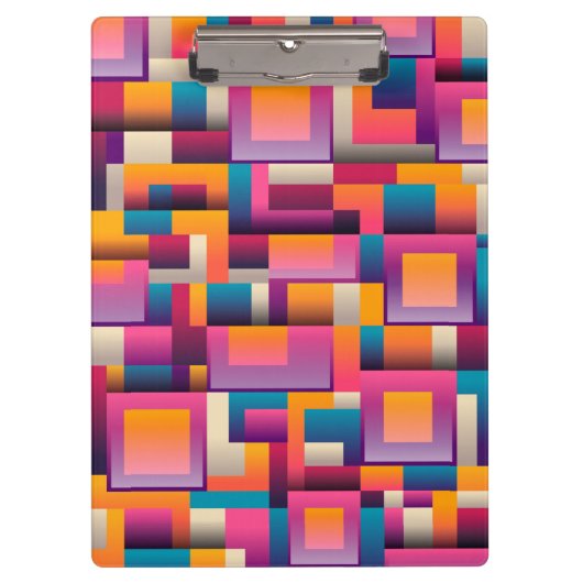 Moderne kleurenblokken klembord (Voorkant)