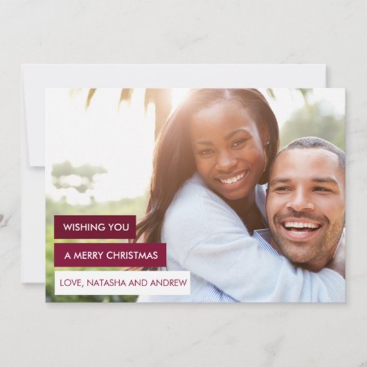 Moderne kleurenblokken met rode kerstkaart (Voorkant)