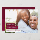 Moderne kleurenblokken met rode kerstkaart (Voorkant / Achterkant)