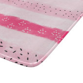 moderne kleurenblokken strepen witte roze penseels snijplank (Hoek)