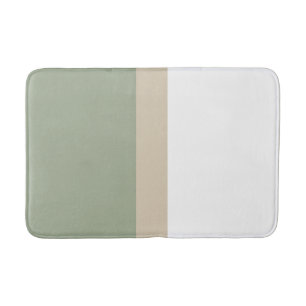 Moderne kleurenblokpagina Groen beige wit Badmat