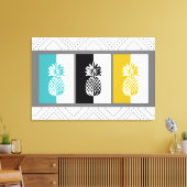 Moderne kleurencanvas ananas canvas afdruk (Insitu (Woonkamer))