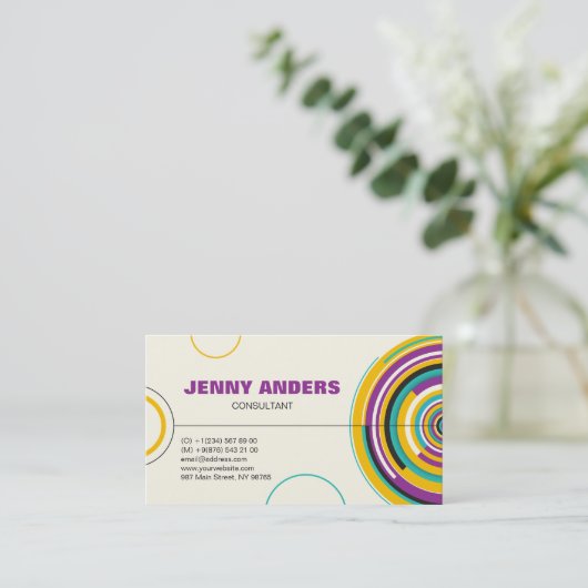 Moderne kleurencirkels Abstracte professionele vor Visitekaartje (Staand voorkant)