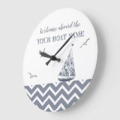 Moderne Kleurencombinatie voor Zeilboot in Grijs Grote Klok (Hoek)