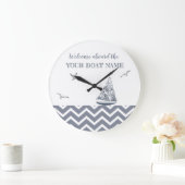 Moderne Kleurencombinatie voor Zeilboot in Grijs Grote Klok (Huis)