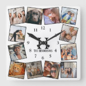Moderne Kleurenfoto Collage| Maak je Eigen Vierkante Klok (Voorkant)