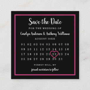 Moderne kleurenfotokalender waarop de datum wordt  informatiekaartje