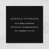 Moderne kleurengeborsteld monogram vierkante visitekaartje (Achterkant)