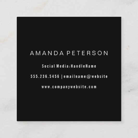 Moderne kleurengeborsteld monogram vierkante visitekaartje (Achterkant)