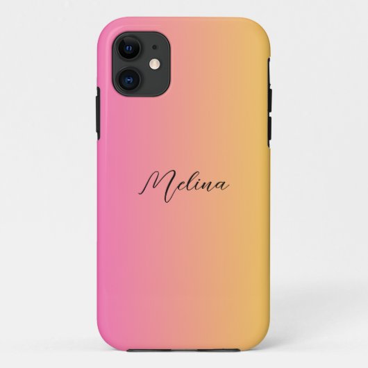 Moderne kleurengradiënt met Naam Case-Mate iPhone Case (Achterkant)