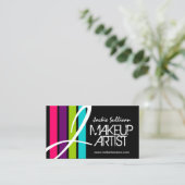 Moderne kleurenweergave artistieke monogram visitekaartje (Staand voorkant)